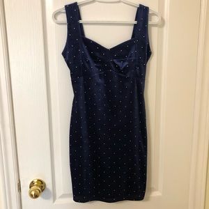 Forever 21 Navy Velvet Dress with Silver Details 🧵 Size S